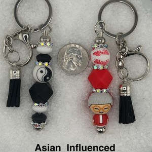 Keychains ~ Asian Influence ~ Yin and Yang ~ Grandmother ~ Good Fortune ~ Sushi