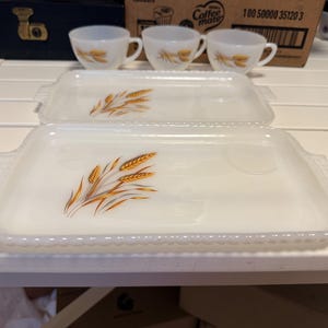 Anchor Hocking Milk Glass Snack Set - Etsy