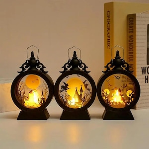 Halloween Pumpkin Lantern LED Night Light Decorative Candle Lanterns Pumpkin Lantern For Garden Landscape