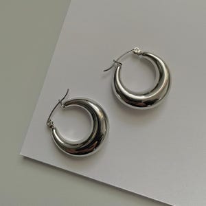 Silver hoop earrings