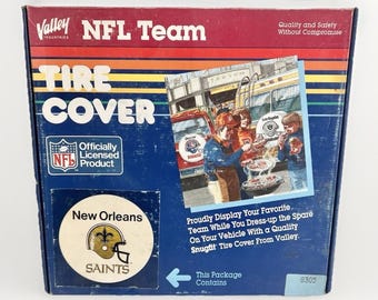 80s NFL Spare Wheel Tire Cover New Orleans Saints Team Snugfit Vinyl Vintage NOS