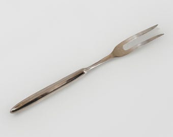 Vintage Mid Century Alle Edelstahl Japan 2 Zinken Fleisch Tranchier Gabel 28 cm