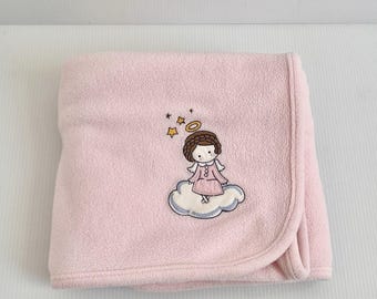 Gymboree Pink Fleece Angel Cloud Baby Blanket 2005 READ
