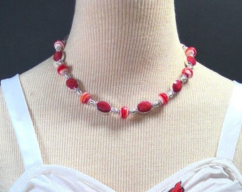 Cherry Red Necklace, 18 inches