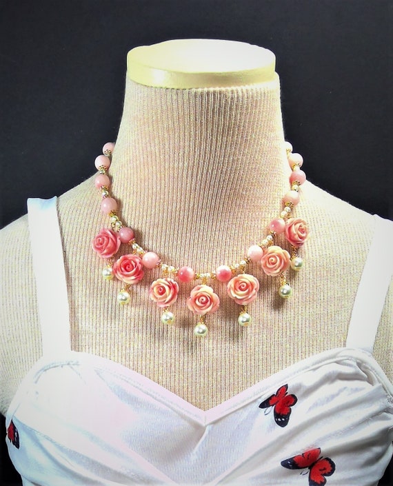 Pink coral shop jewelry sets