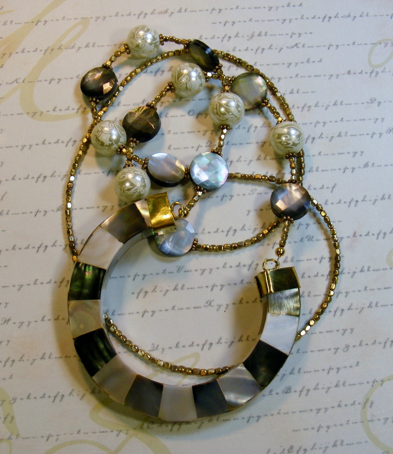 Firstmeet Boho Glass Bead & Shell Statement Necklace For Women – Adjustable Layered Jewelry - View #3