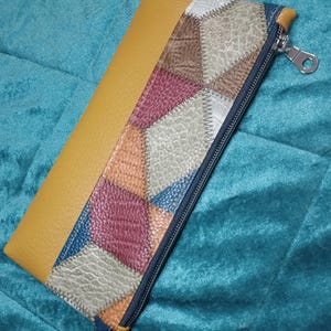 Quilted Pleather Pencil Bag