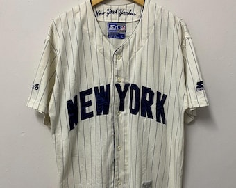 Vintage New York Yankees Nadelstreifen Baseball Jersey Starter MLB Herren L