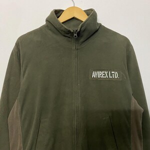 Vintage Avirex PX Air Force fleecejacka – Olivgrön tröja i Gorpcore-stil bild 3