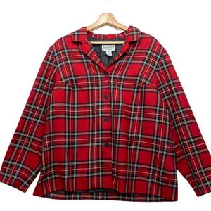 Vintage Pendleton Red Plaid Wool Blazer Jacket Women Plus Size 16W Tartan Made USA
