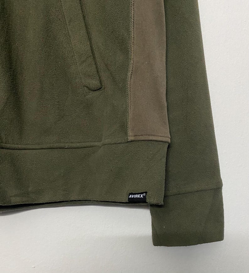 Vintage Avirex PX Air Force fleecejacka – Olivgrön tröja i Gorpcore-stil bild 6