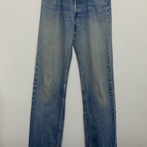 Vintage 90s Levi's 501 Jeans: Light Wash Distressed Button Fly (W32 L36)