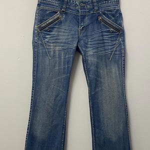 00s NICOLE zip long flare denim pants Nicole Miller Jeans 14 Nomad 