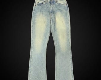 Vintage Levi's 517 Bootcut Jeans Tillverkade i USA Ljustvättad Denim