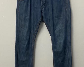 Vintage Cabane de Zucca Jeans von Onozuka, Blaue Indigo Denim Hose (Größe 32)