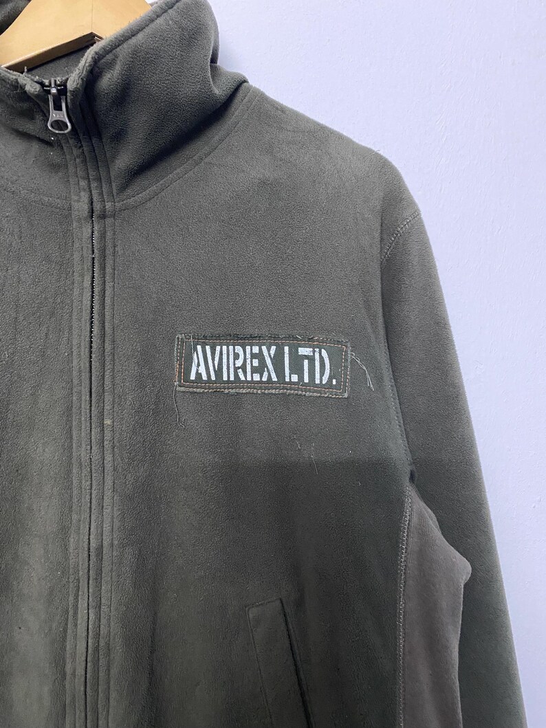 Vintage Avirex PX Air Force fleecejacka – Olivgrön tröja i Gorpcore-stil bild 5