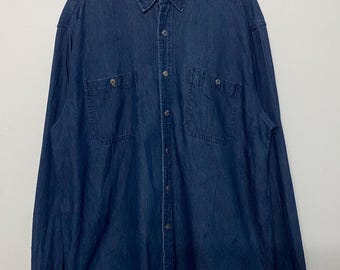 Koszula robocza Vintage RRL Ralph Lauren Denim – Indigo Blue Chambray Utility Shirt