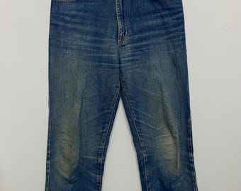 Vintage 90er Jahre Wrangler Japan Denim Jeans: Verblasstes Blau Gerades Bein (W32)