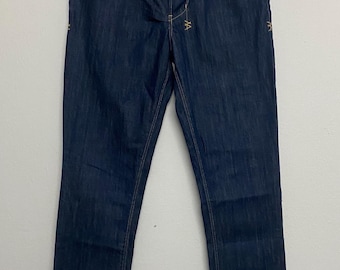 Authentieke Ksubi Chitch slim-fit jeans – maat 30, donkerblauwe denim met onafgewerkte spoeling