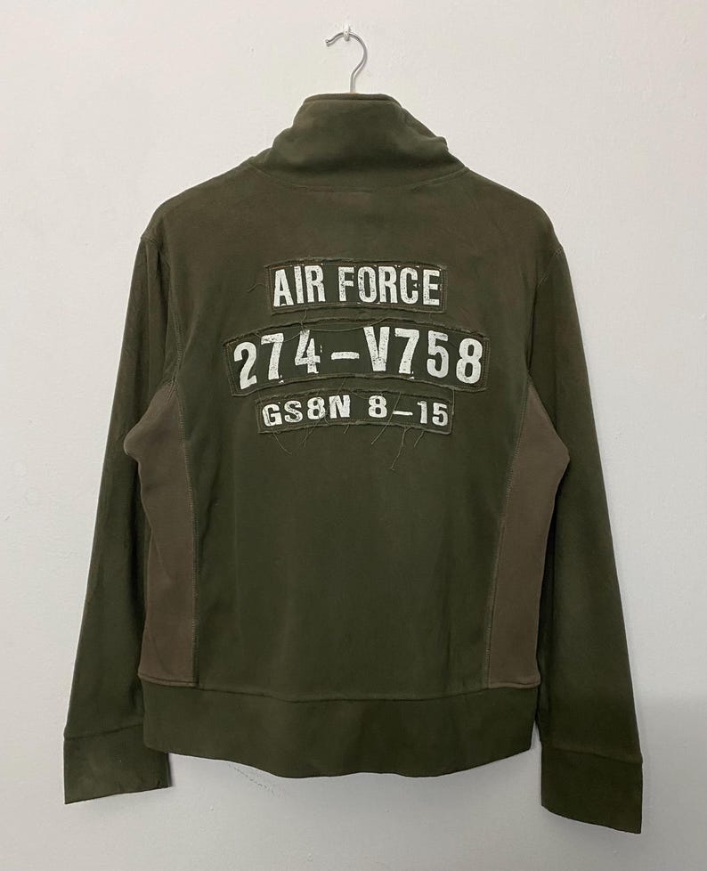 Vintage Avirex PX Air Force fleecejacka – Olivgrön tröja i Gorpcore-stil bild 1