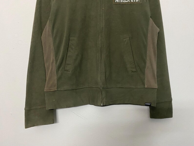 Vintage Avirex PX Air Force fleecejacka – Olivgrön tröja i Gorpcore-stil bild 4