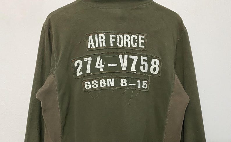 Vintage Avirex PX Air Force fleecejacka – Olivgrön tröja i Gorpcore-stil bild 10