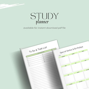 Study Planner, Printable Journal Page, Student Journal, Student Planner Page, Student Agenda, Student Study List, Study Guide, Tracker