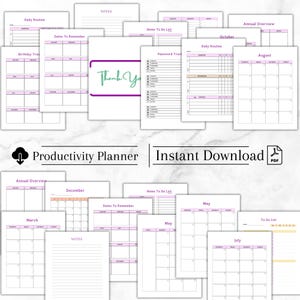 Productivity Planner, Template Bundle, Planner Canva Templates, Printable Planner, Productivity Planner, Productivity Tracker, Life Planner