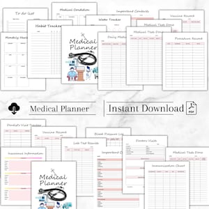 Medical Log, Medical Binder, Medical Planner Bundle Printable, Medical History Tracker, Medical Records, Medical Journal PDF, Health Binder