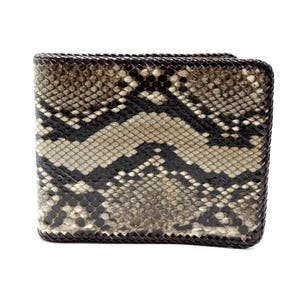 New Natural Python Leather Back Skin Men's Bi-fold Wallet Handcrafted.