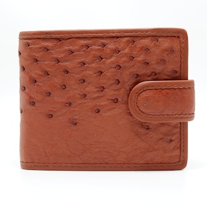 Puede incluir: Una cartera de cuero marrón con una superficie texturizada y un cierre de botón a presión. La cartera tiene forma rectangular y una solapa lisa y redondeada. El cuero presenta un patrón distintivo de pequeñas protuberancias elevadas.