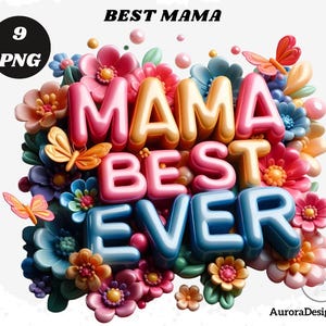 Floral Mama Clipart: Mother&#39;s Day Sublimation Design (PNG)
