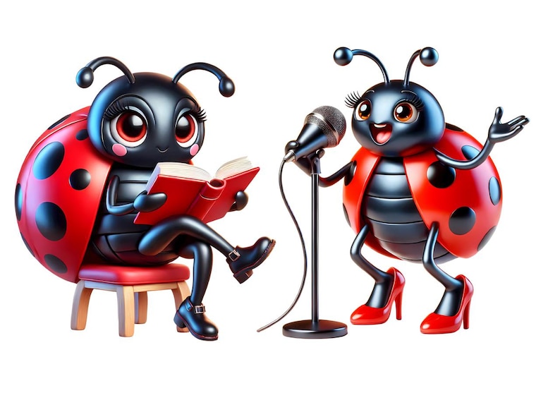 Ladybug Clipart Set, Spring Flower PNG Graphics (digital Download) - Etsy