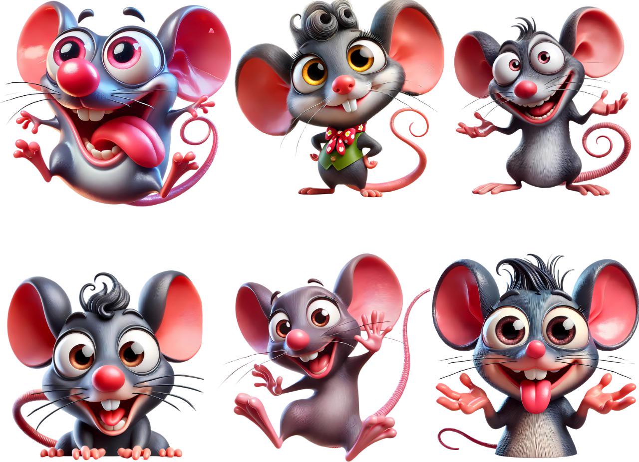 Funny Mouse Clipart Bundle: Sarcastic Cartoon Mice (digital Download ...