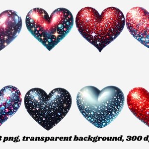 Glitter Hearts Clipart Set: Rainbow Sparkle PNG (digital Download) - Etsy