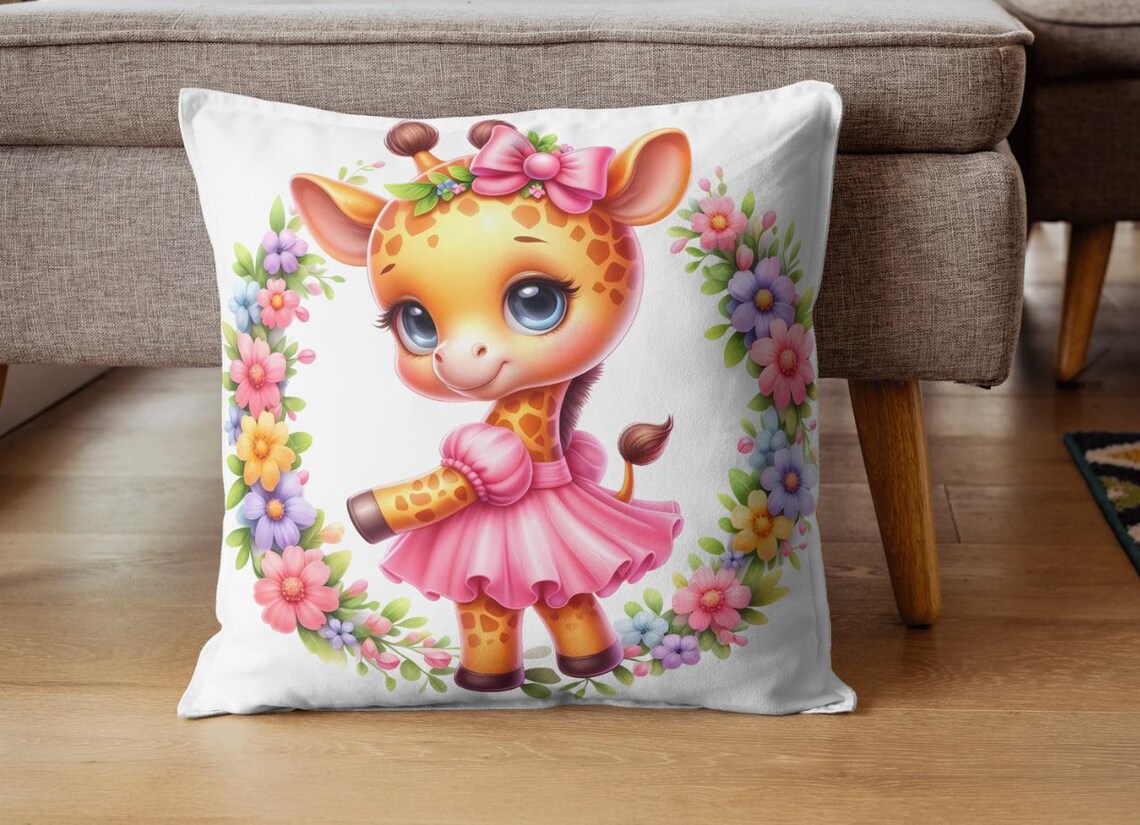 Spring Giraffe Watercolor Spring Giraffe Clipart Set: Baby Room Decor (PNG Digital ...