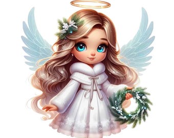 Christmas Angel Clipart | Holiday PNG (Digital Download