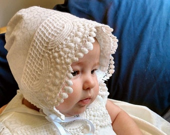 baby girl bonnet, baby girl christening bonnet, lace Baptism bonnet, lace Blessing bonnet, bonnet for baby, matching infant girls bonnet,