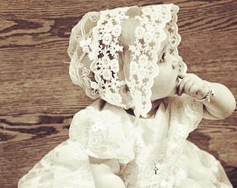 Cordelia gown, lace christening, lace baptism dress,baby blessing gown,handmade heirloom,baby girl lace dress,embroidered organza gown,