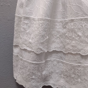Tate lace gown, christening dress,infant baptism gown,LDS blessing gown,baby girl dress,embroidered cotton,handmade heirloom,milk white gown