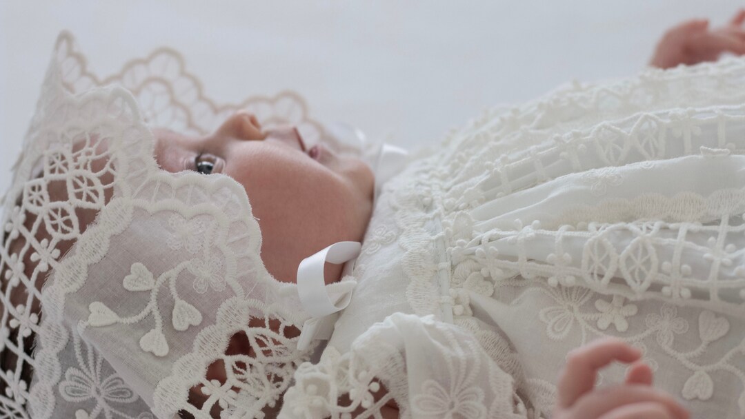 Kennedy Christening Gown Set - Vintage White
