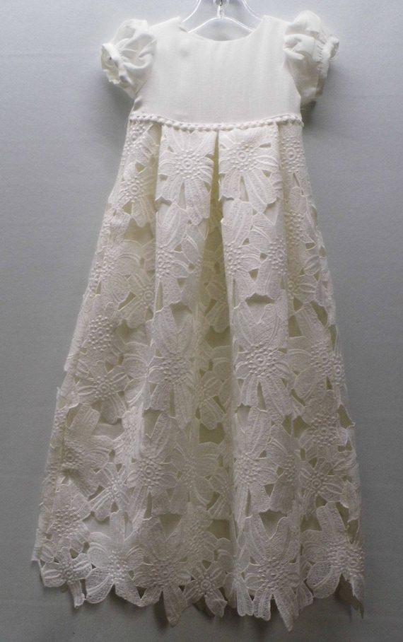 Lily Gown,lace Christening, Lace Baptism Dress, Baby Blessing Gown,  Handmade Heirloom, Baby Girl Lace Gown, Ivory Lily Lace Gown, - Etsy