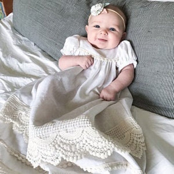 Girls Dresses Christening Gowns Newborn Babies Baptism Clothes Princess  Long Sleeve Sleeping Suit with Hair Band - China Baby Clothes and Overall  Dress price