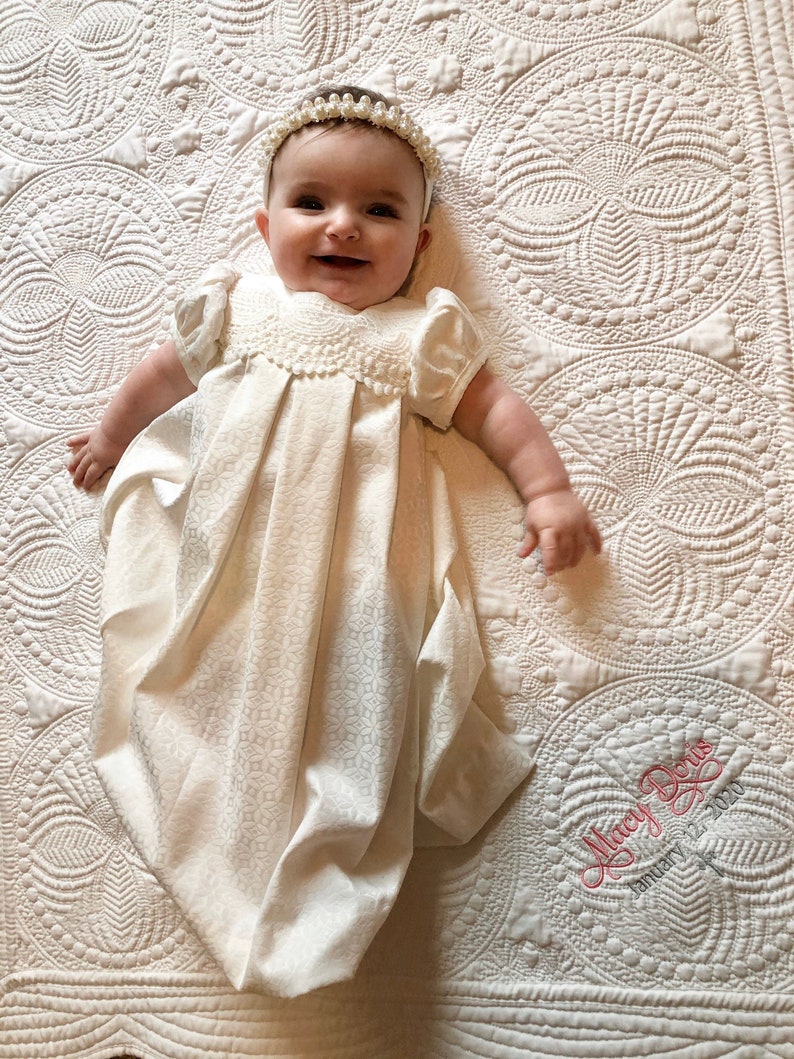 Zara Gown Lace Christening Lace Baptism Dressbaby Blessing Etsy