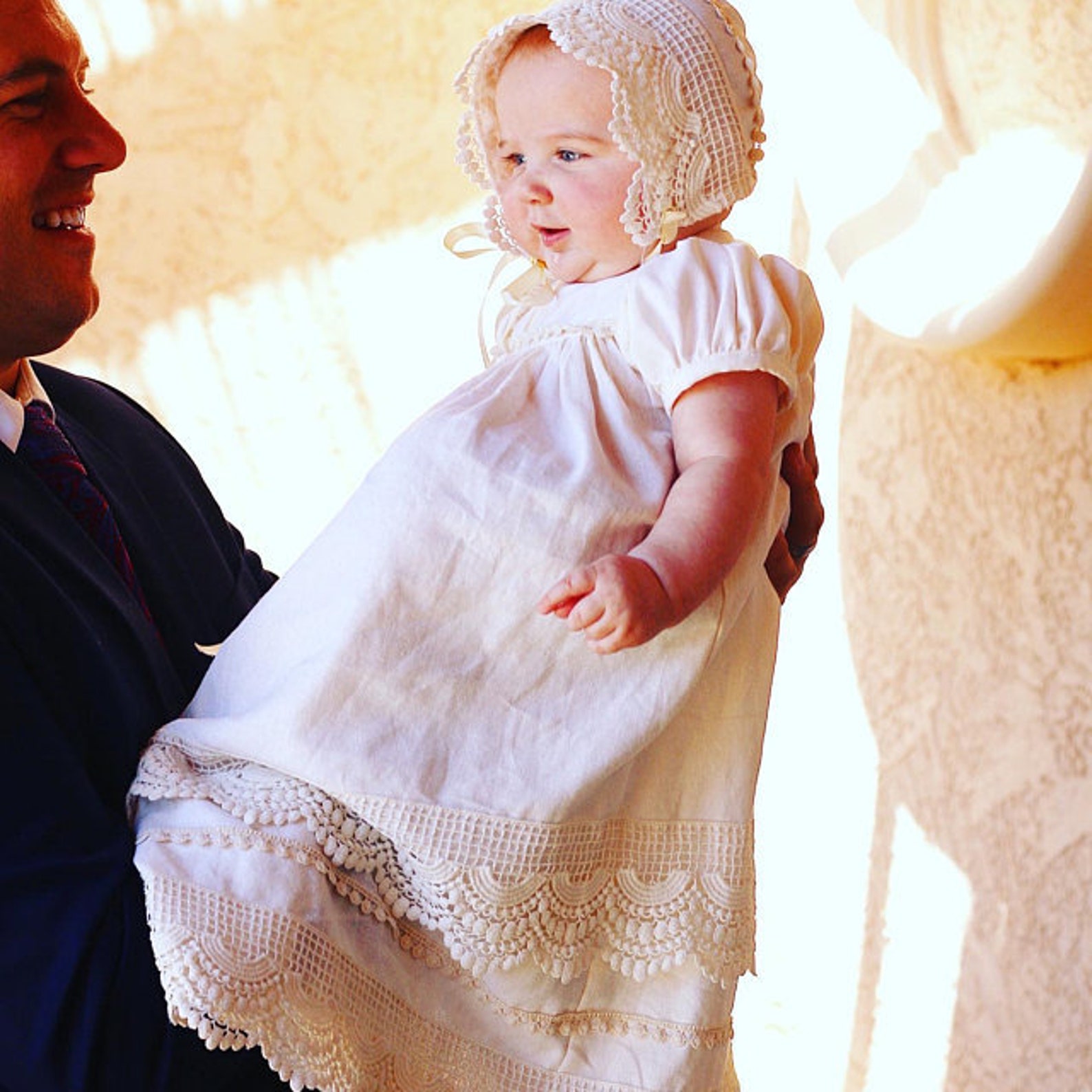 Ruthie Gown, Lace Christening, Lace Baptism Dress,baby Blessing Gown ...