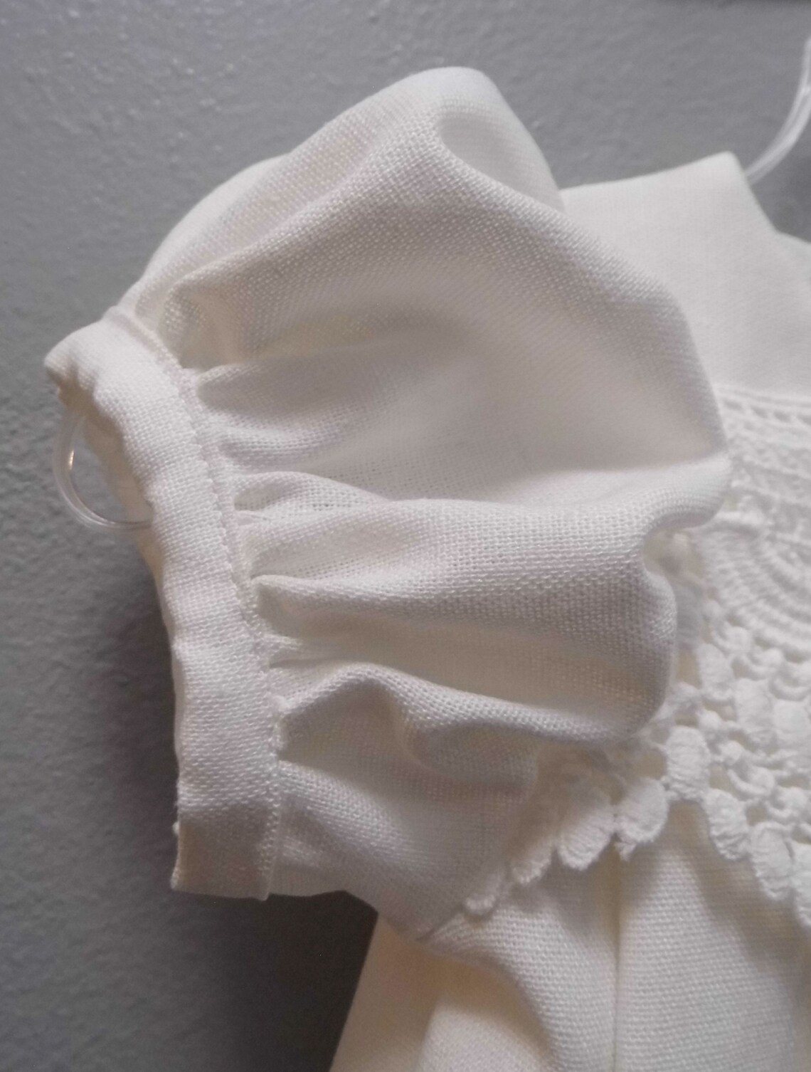 Allie Linen Gown Lace Christening White Baptism Gown LDS - Etsy