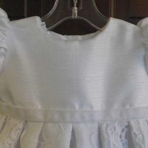 Esme gown, lace christening, lace baptism dress, baby blessing gown, handmade heirloom, baby girl lace gown,infant shantung gown, white gown
