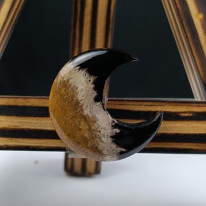 Ancient Fossilized Palm Root Cab – Crescent Moon Cut for Bohemian or Nature-Inspired Jewelry Projects