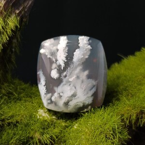 Unique Plume Agate & Aurora Opal Doublet with a Reinforced Resin Layer for Extra Stability
