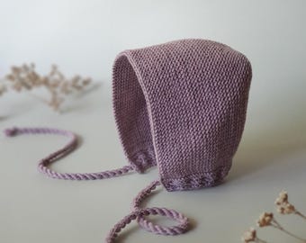 Hand Knit Merino Wool Baby Bonnet: Cable Knit Design - Etsy